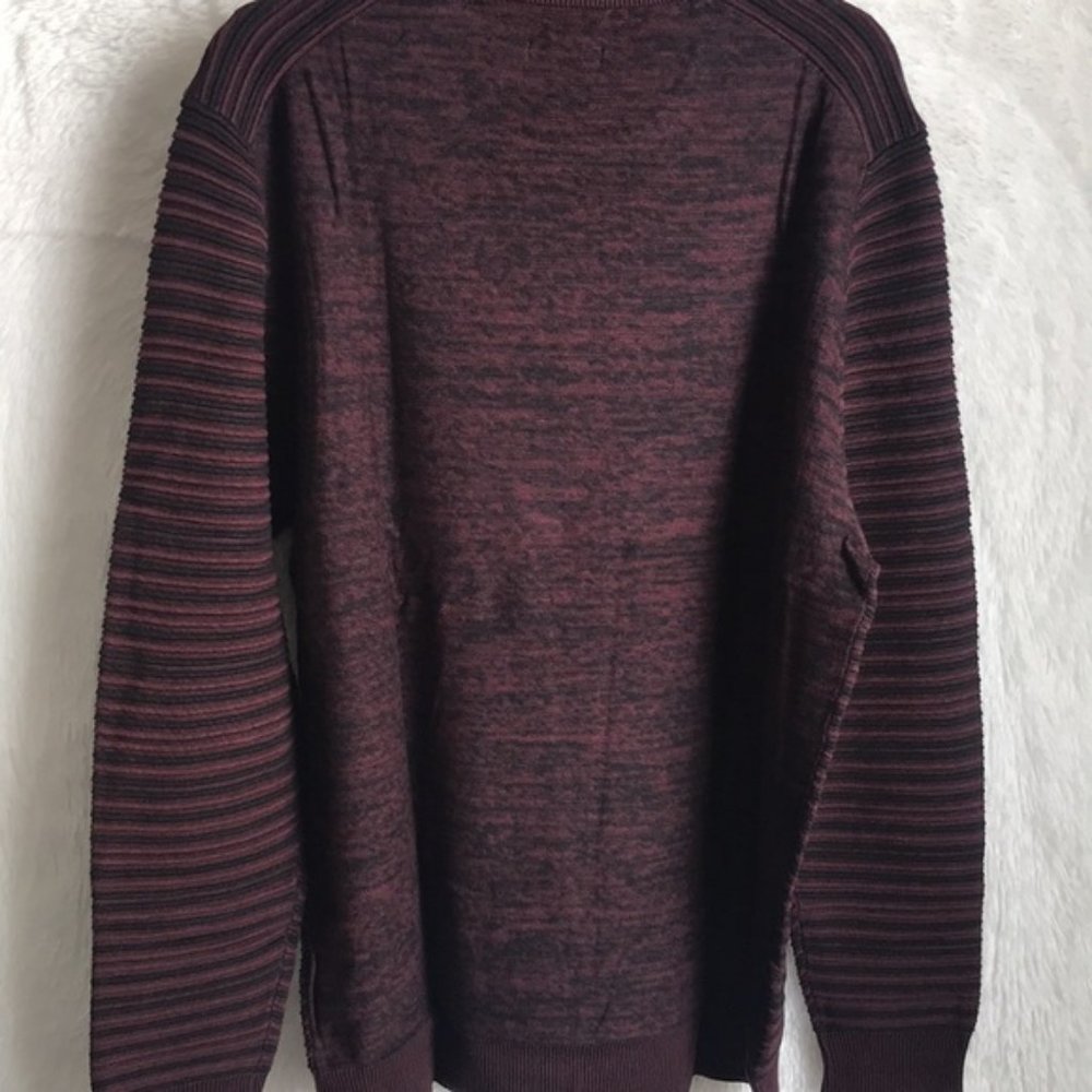 NWT Macy's Alfani Men's Sweater Port Red  Ottoman Textured Crewneck - Picture 9 of 14
